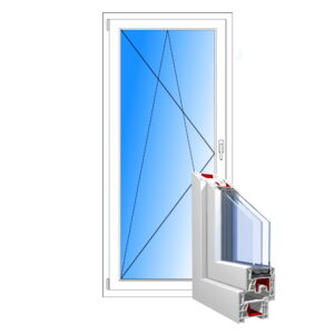 Balkontür Kunststoff DIN links (1000 x 2150 mm)